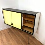 Buffet vintage en formica jaune pieds eiffel