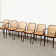 Josef Hoffmann set of 6 Prague Dining Chairs for Drevounia Czechoslovakia 1970s