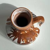 Small white and brown vase or pitcher West Germany H:15cm D:10.5cm