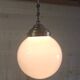 Suspension design Bauhaus globe opaline (diam: 20 cm) - mid 20th century