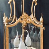 Lantern 3 lights bronze and brass