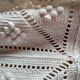 White cotton bed top, old crochet bed throw