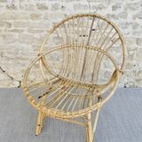 Rattan basket armchair from the 70s