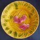 Dessert service of 12 barbotine plates, Sarreguemines, vintage