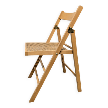 Chaise pliante à l'assise cannée
