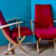 Pair of red armchairs. Denmark 1950