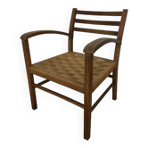 Rope and wood vintage armchair 50s