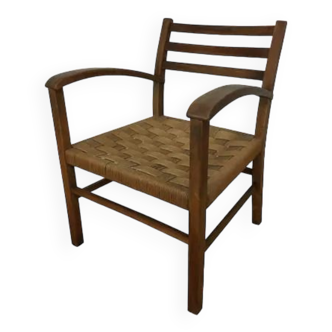 Rope and wood vintage armchair 50s