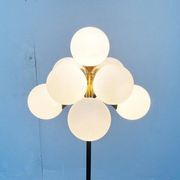 German brass floor lamp in Space Age style from the mid-century by Kaiser Leuchten, 1960s.