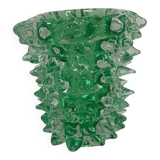 Rostrato green murano glass vase