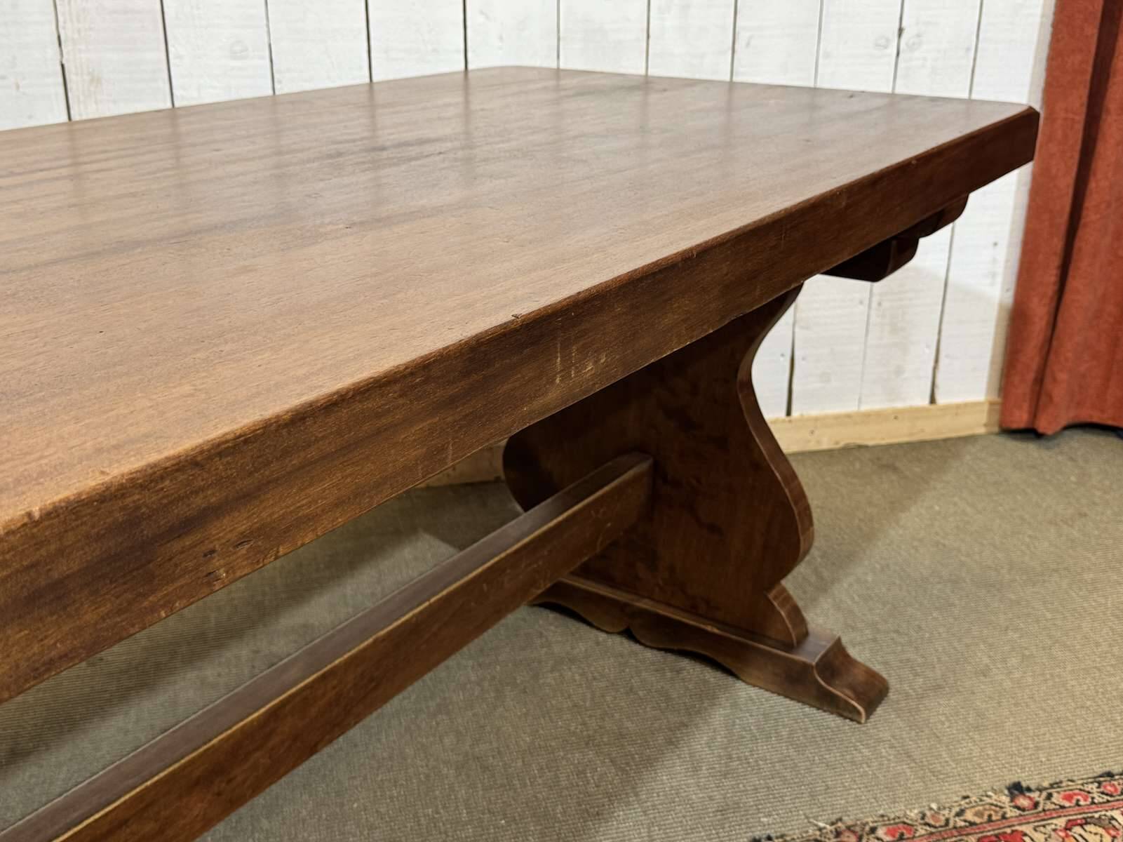 1970s mahogany monastery table - L=2m W=80cm H=75cm