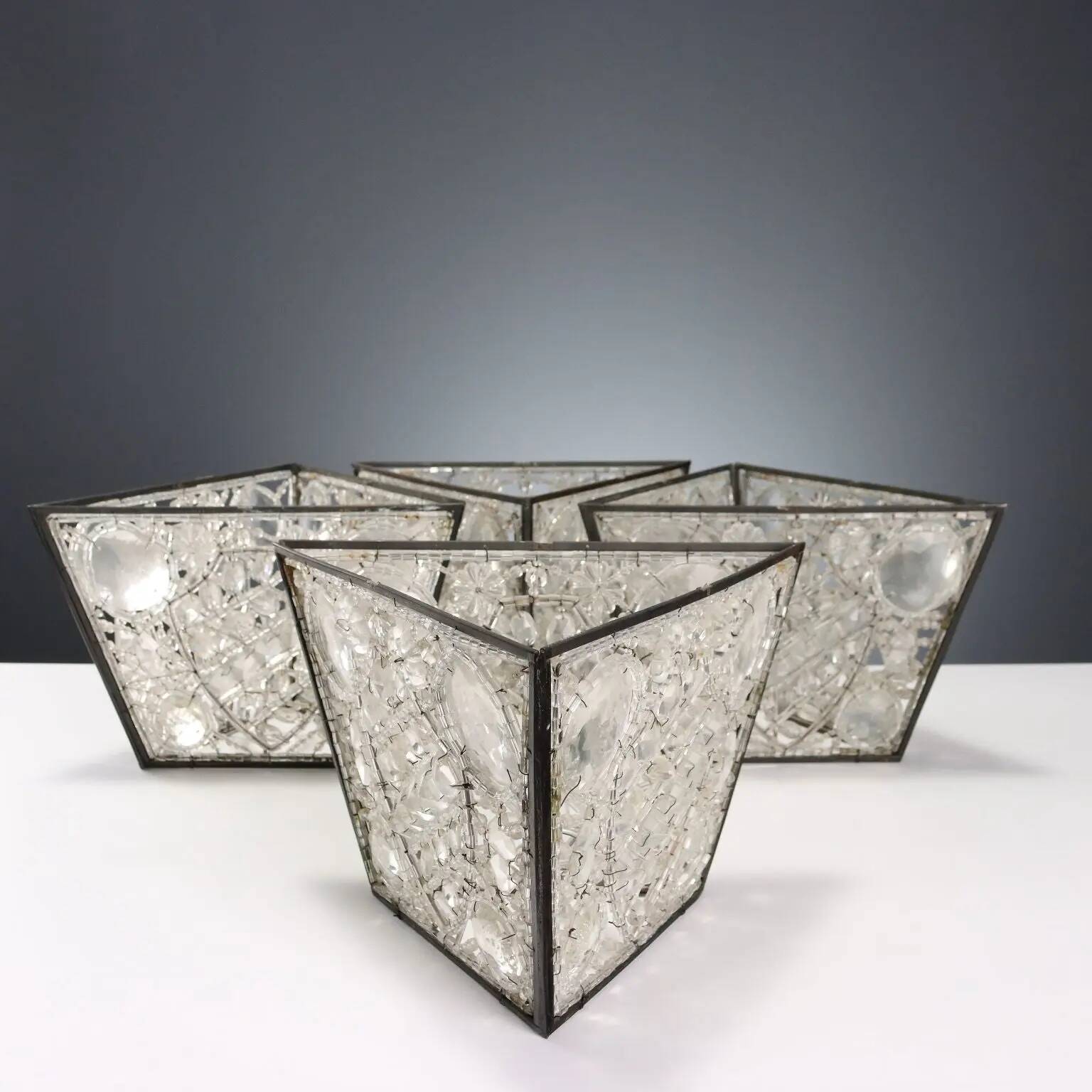 Abats-jours en verre de Murano et métal, Italie, XIX-XXe siècle