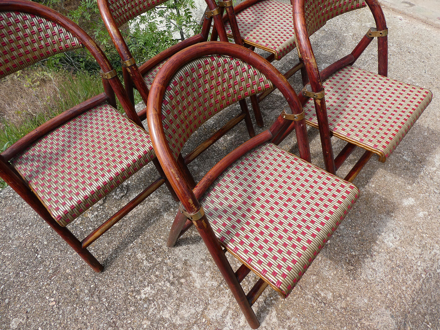 Lot of 5 folding bistro chairs of terrace type "parisian"
