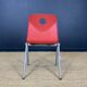 Set of 4 Galvanitas S30 raspberry red / gray steel chairs from the 70s