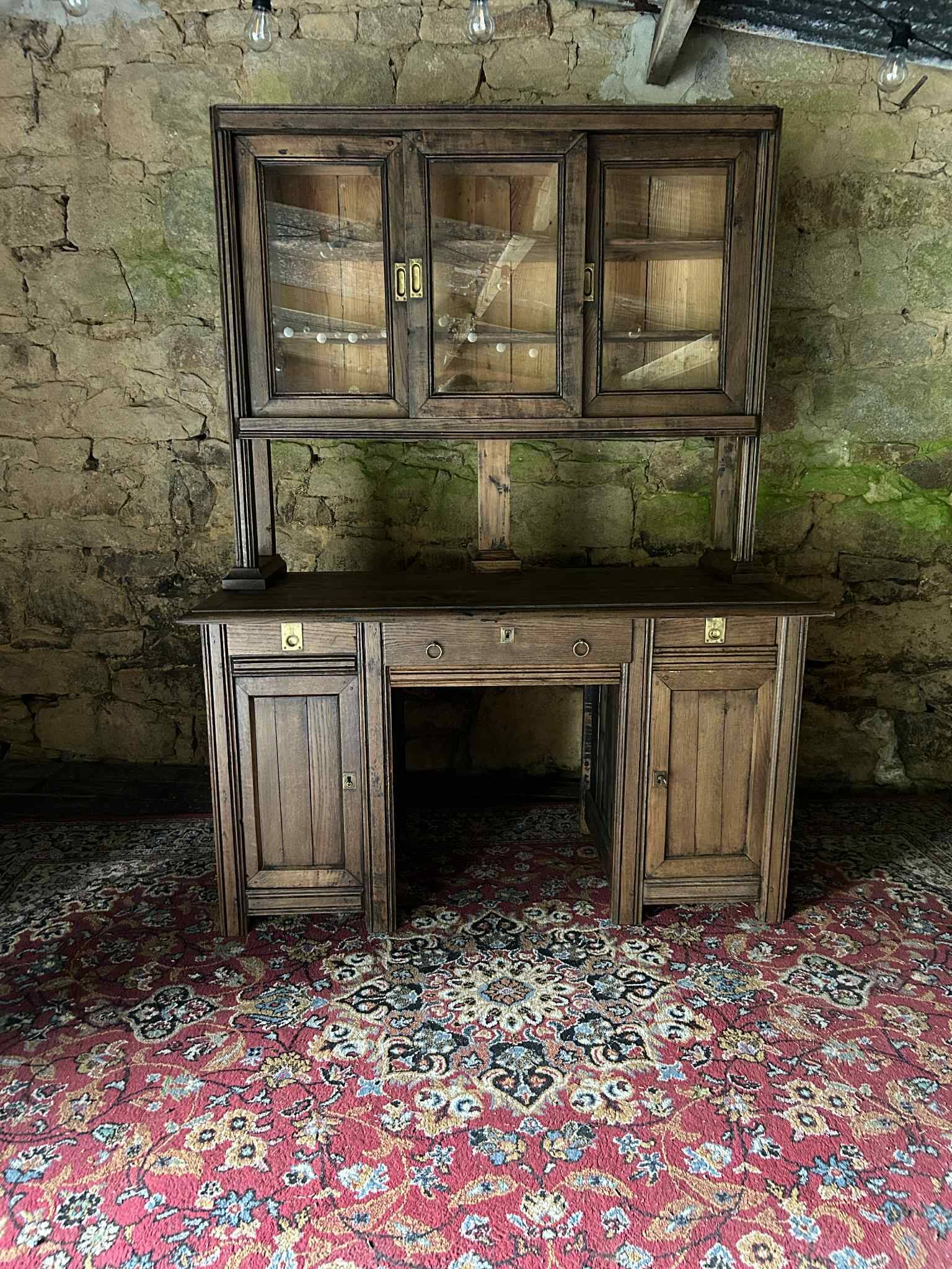 1930s apothecary sideboard/desk, in oak.