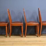 Set of 4 stained beech chairs, Art Deco – 1910