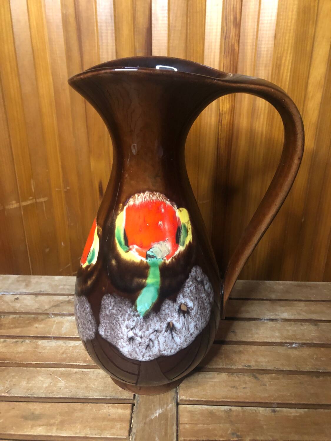 Ancien pichet poet laval « brigitte »céramique peinte vintage