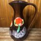 Old poet laval pitcher “brigitte” vintage painted ceramic