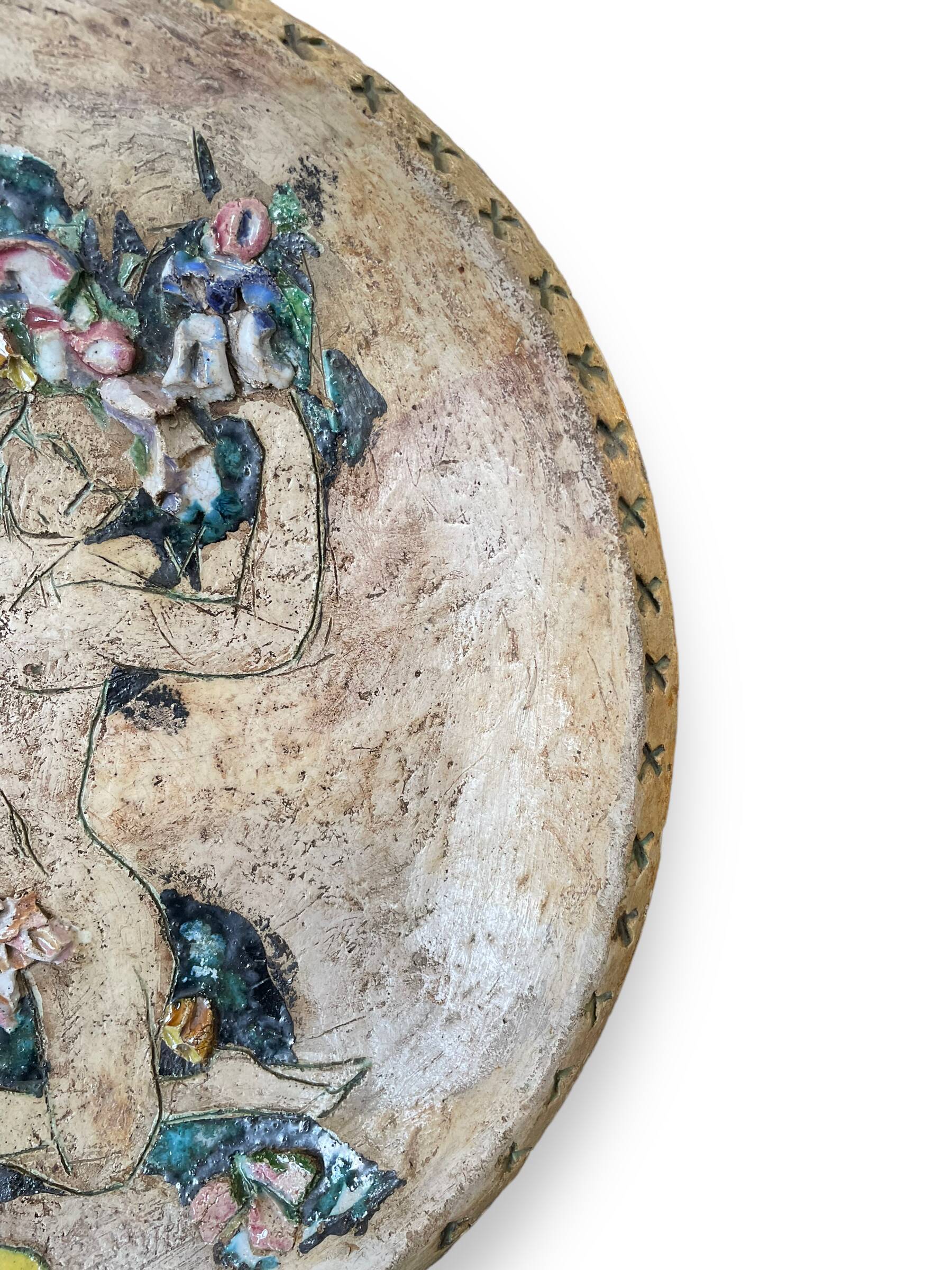 Helen Mai Important Dish In Terracotta And Glazed Porcelain Female Nude