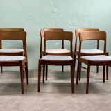 6 Danish chairs by Henning Kjaernulf in teak.