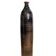 Glazed striped stoneware vase – Brown and black tones – Handmade – 1970s