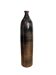 Glazed striped stoneware vase – Brown and black tones – Handmade – 1970s