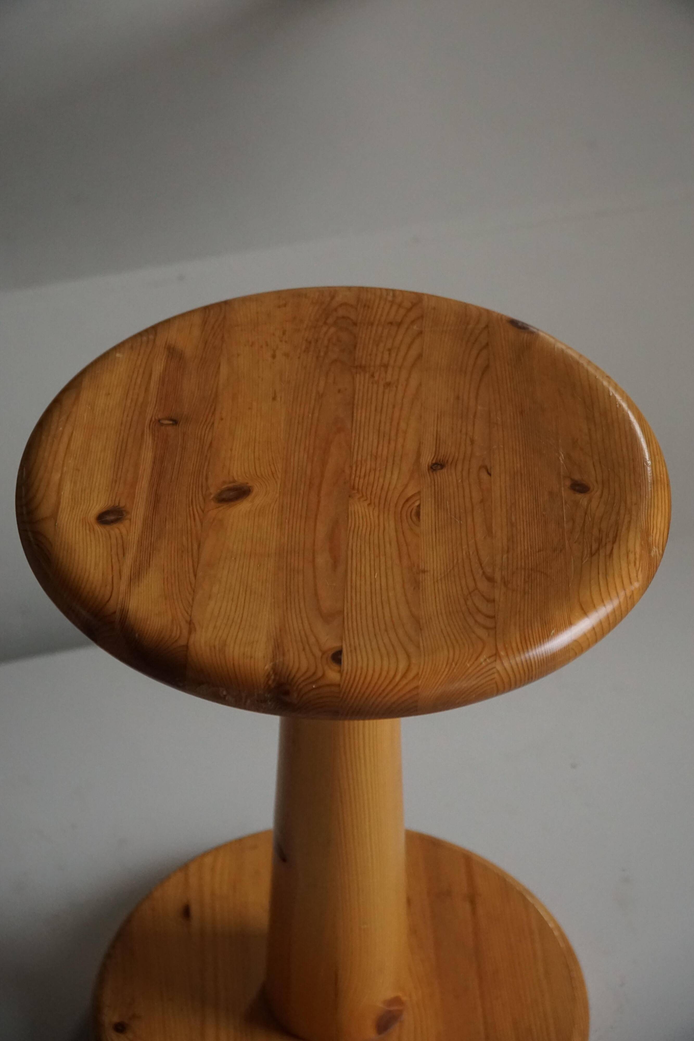 Set of 4 stools / bases in pine by Rainer Daumiller, Danish, mid-20th century, 1970.