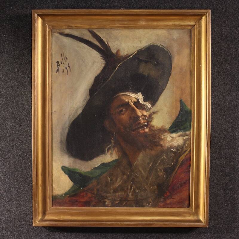 Spanish painting portrait of a pirate 1895