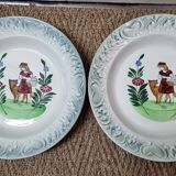 Assiettes en faïence Moulin des loups 1940/50