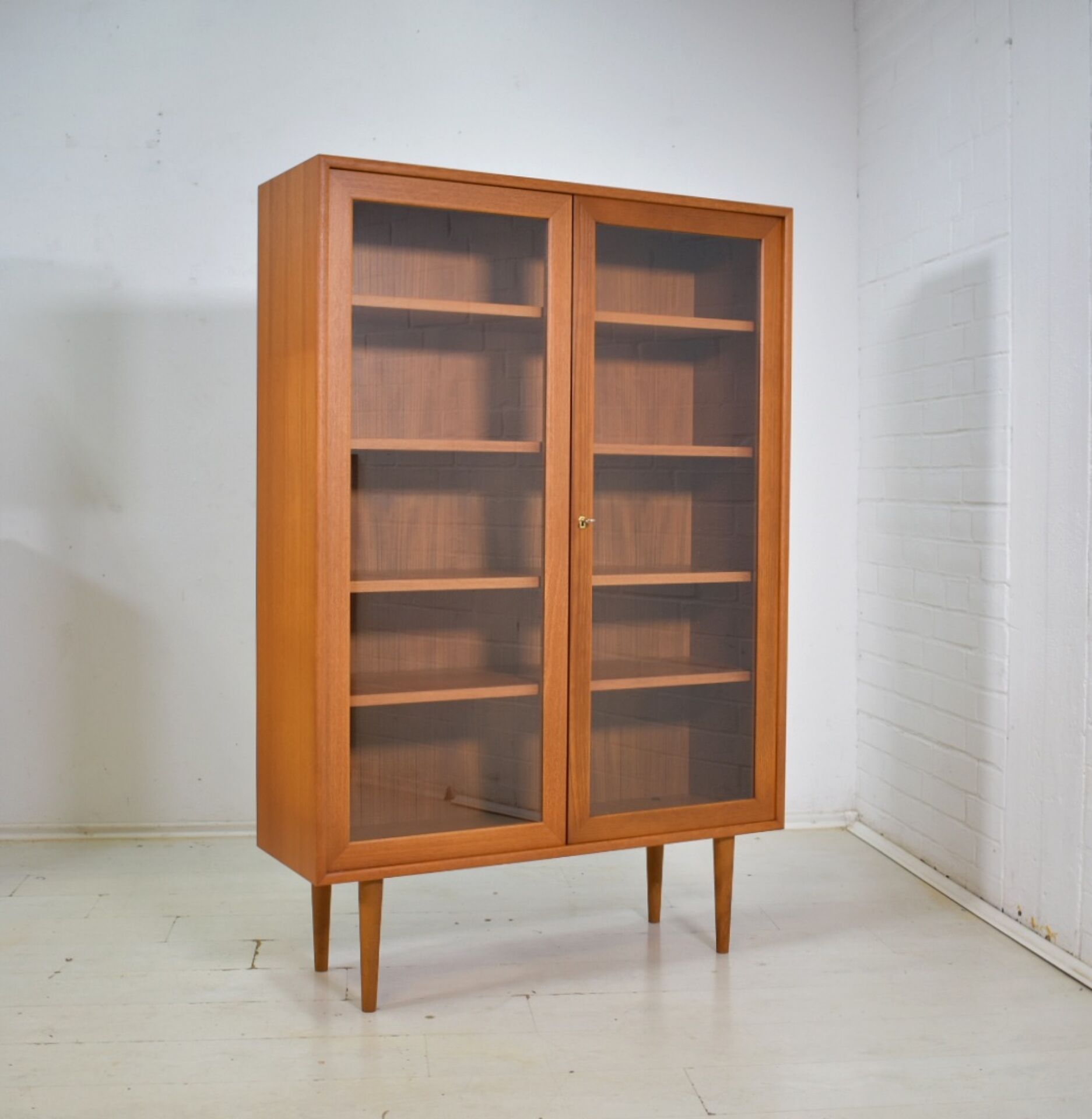 Display cabinet by WK Möbel showcase 1970s Vintage Teak