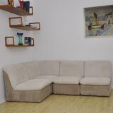 Mid-Century Beige Corduroy Modular Sofa, 1970s