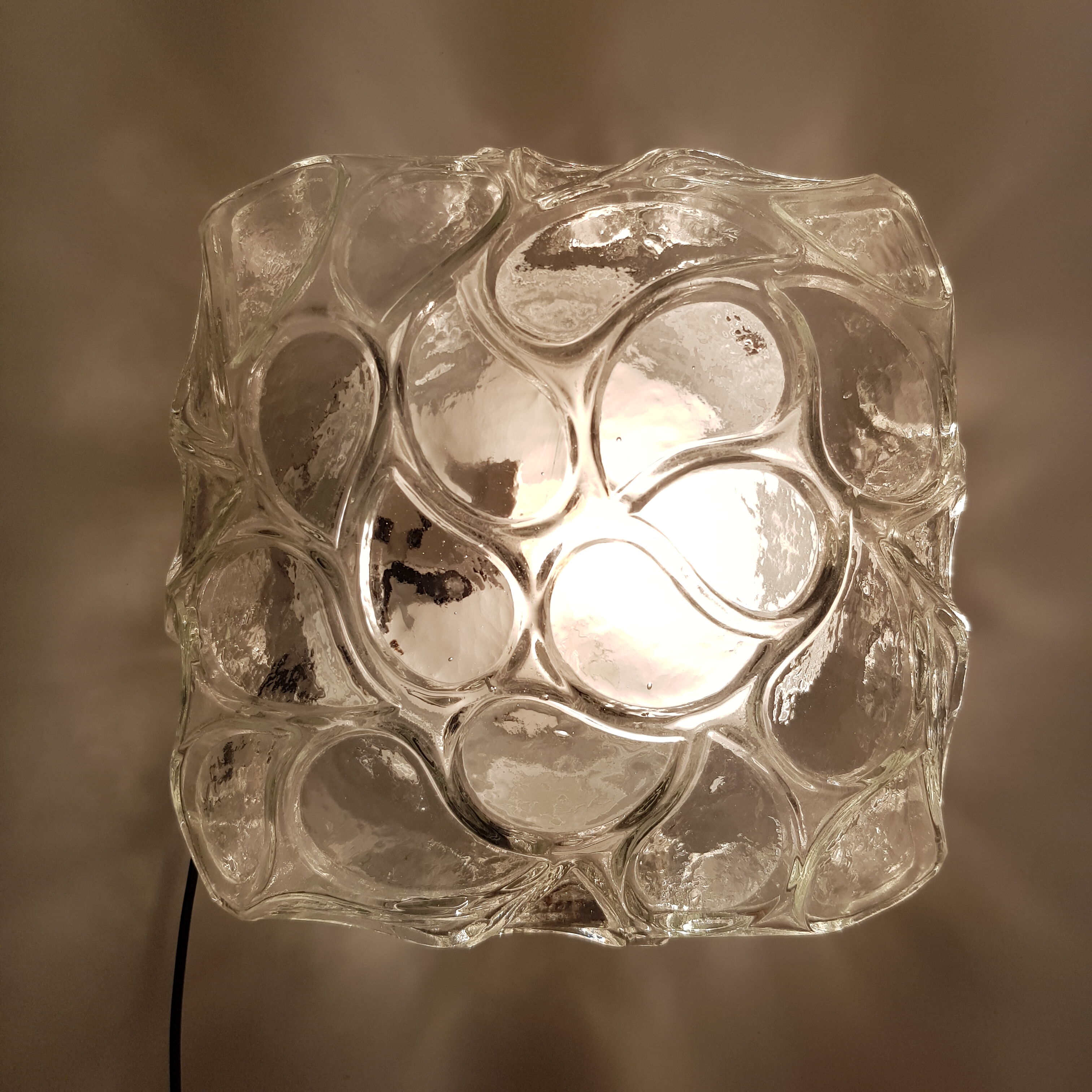 Square molded glass globe ceiling