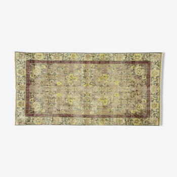 Anatolian handmade vintage rug 213 cm x 107 cm
