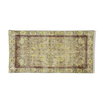 Anatolian handmade vintage rug 213 cm x 107 cm