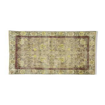 Anatolian handmade vintage rug 213 cm x 107 cm