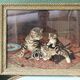 Paire de chromolithographies chiens et chats, 19ème siècle