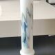Tubular vase in white opaline, polychrome smoke volutes. Snowflake/Dalian Co. Ltd. High 29 cm