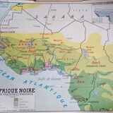 Carte d'école ancienne "L'Afrique noire"