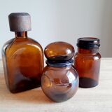 Amber glass bottles