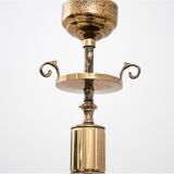 Lustre en laiton, Pologne, années 1950