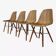 4 chaises en abs, bois et métal
