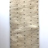 Moroccan Berber carpet corridor Beni Ouarain with black polka dots 2.97x0.77m