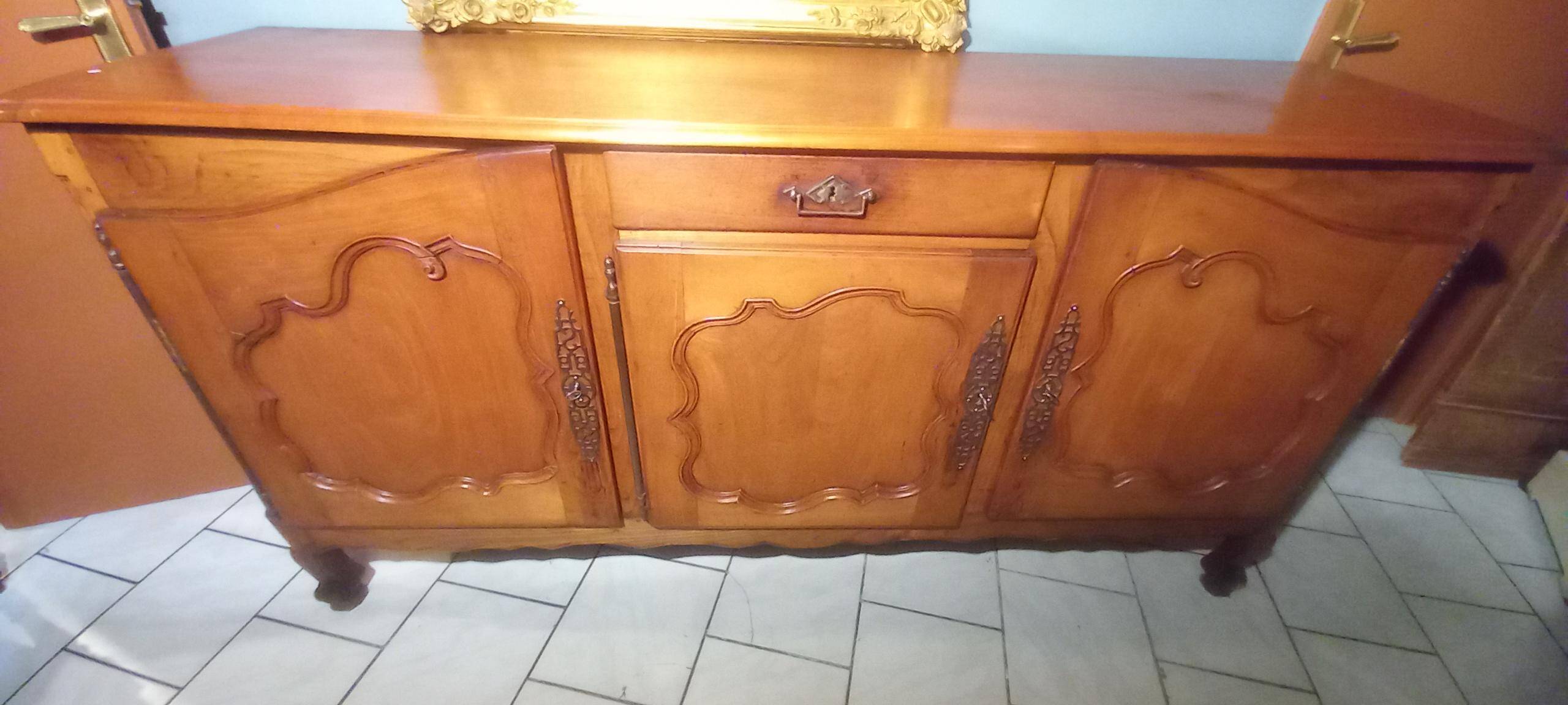 Louis XV oak and cherry wood sideboard