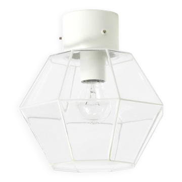 1970s Limburg glass ceiling lamp in octagon shape with its original box