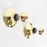 Set (2) of Petite Brass Disc sconces selected by Charlotte Perriand for Les