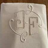 Old embroidered sheet. J F
