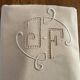 Drap ancien brodé.J F