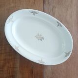 Plat ovale Villeroy et Boch, fleurs dorées