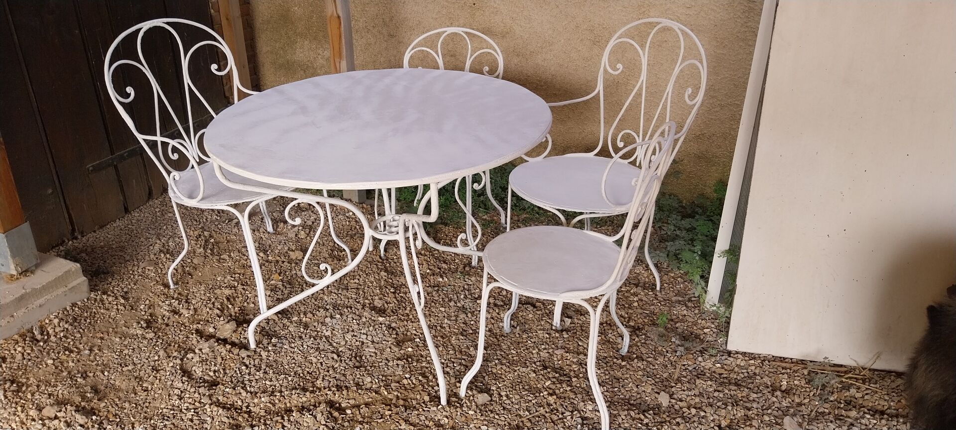 Salon de jardin ancien en fer forgé