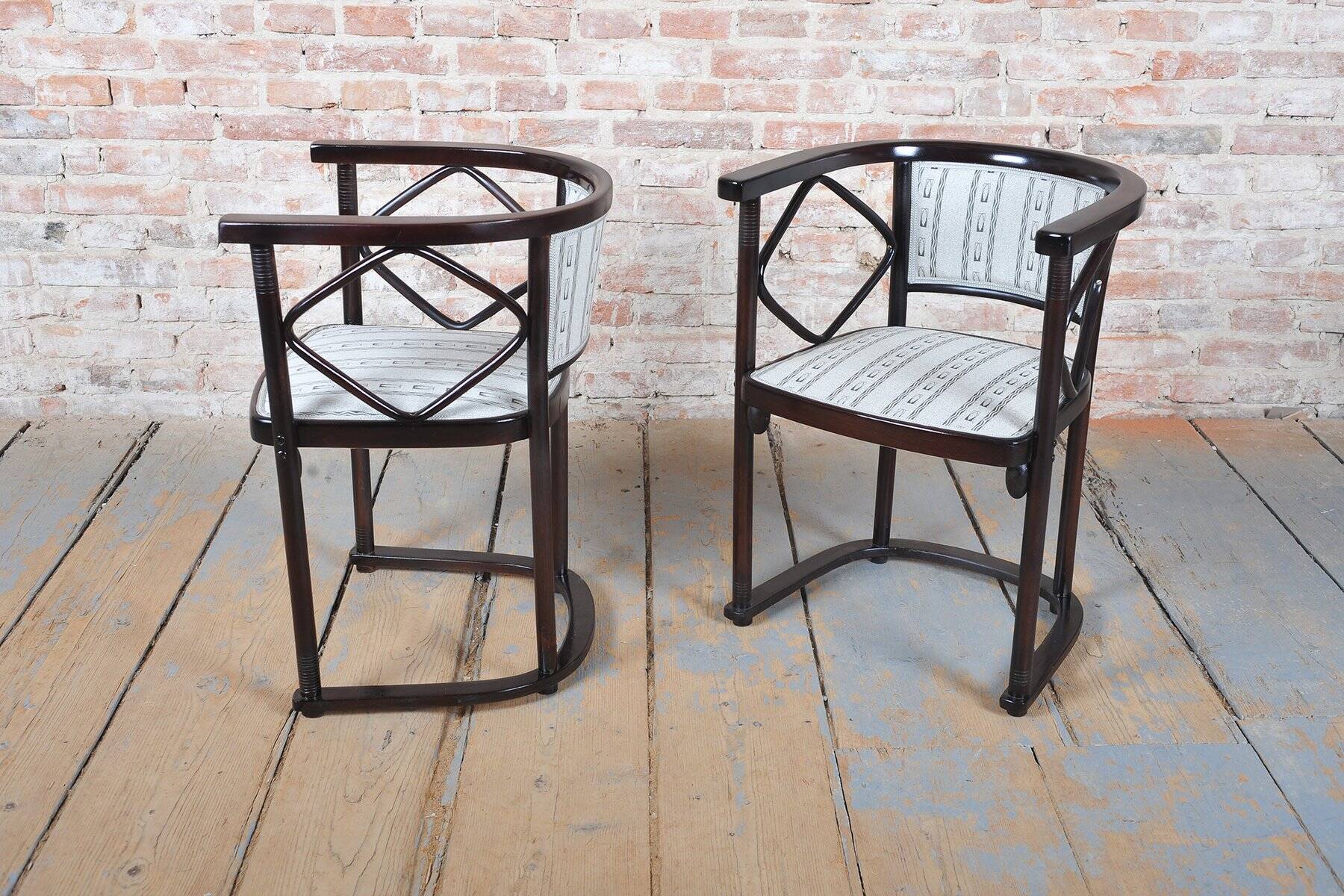 Art Nouveau Seating Set in Beech from J.F.M. Hoffmann, Austria, 1910s, Set of 3